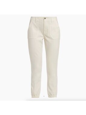 Paige Off White Mayslie Jogger Jeans Cuffed Ankle Size 28